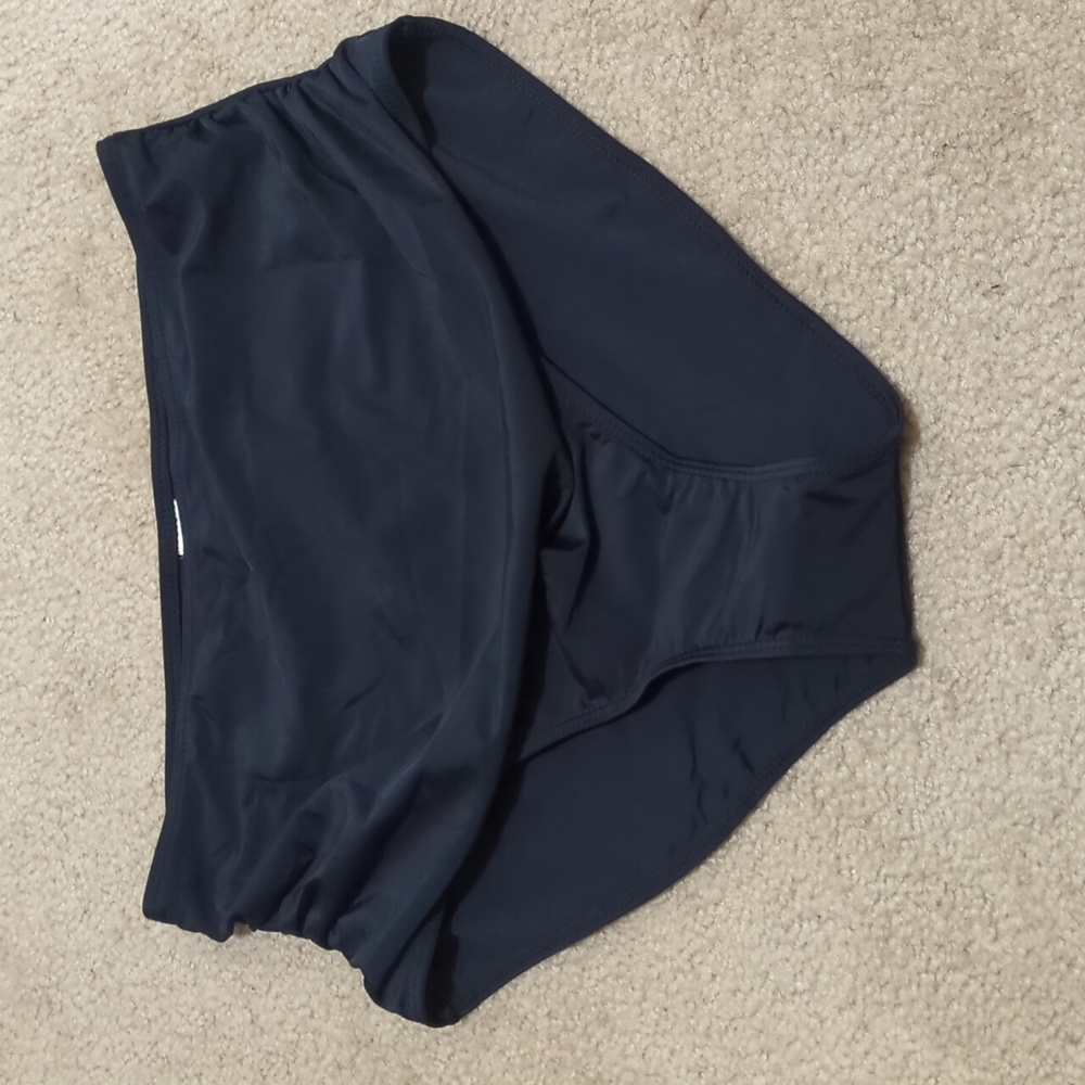 Black Swim Bottoms With Ruched Sides XL - Picture 1 of 5